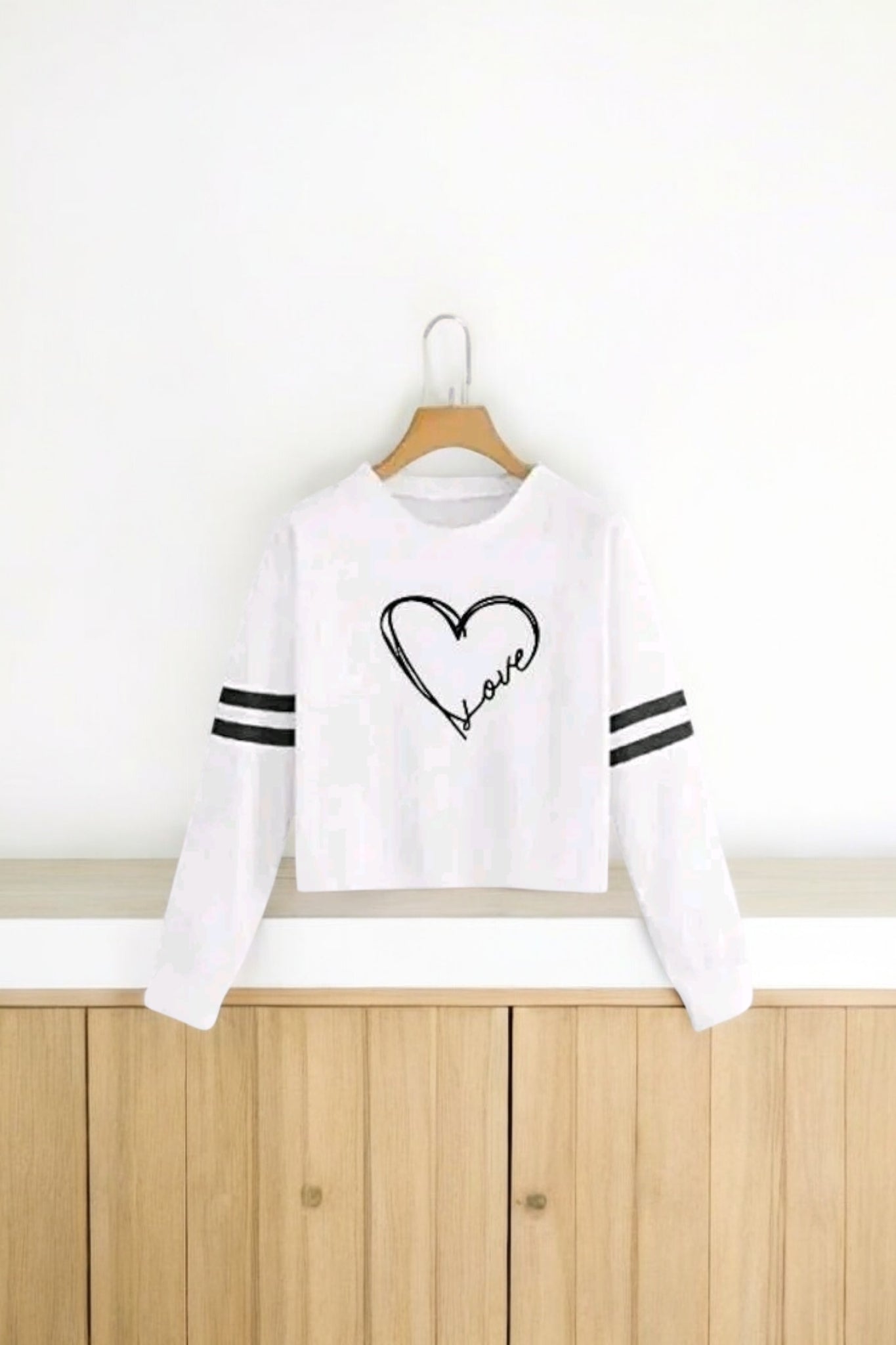Trendy Long Sleeve Love Printed Cotton Tee for Women & Girls | Premium Quality T-Shirt