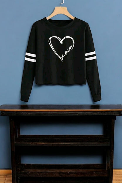 Trendy Long Sleeve Love Printed Cotton Tee for Women & Girls | Premium Quality T-Shirt